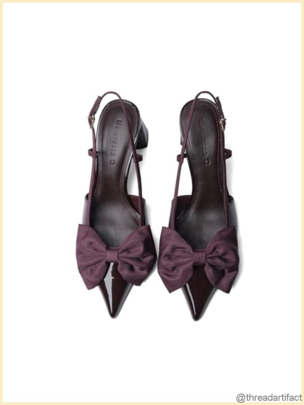 Women's Bow Heels Slingback Chunky Block Heels Pointed Toe Buckle Pump